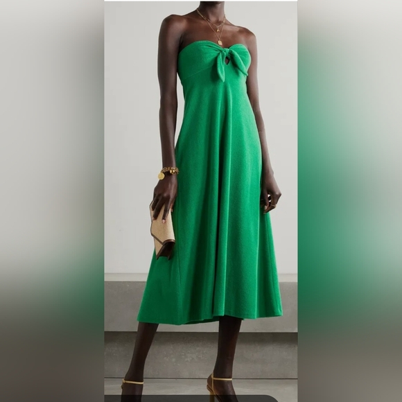 Zimmermann Dresses & Skirts - ZIMMERMAN SRRAPPLES MIDI DRESS IN GREEN TERRY CLOTH BELOW KNEE LENGHT SZ 3/LARGE